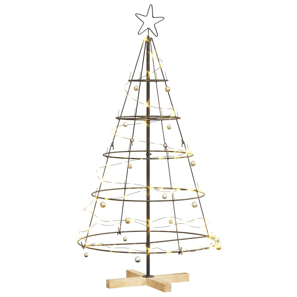 Arbre en cône de Noël avec support Noir 125 cm Acier - XIOS