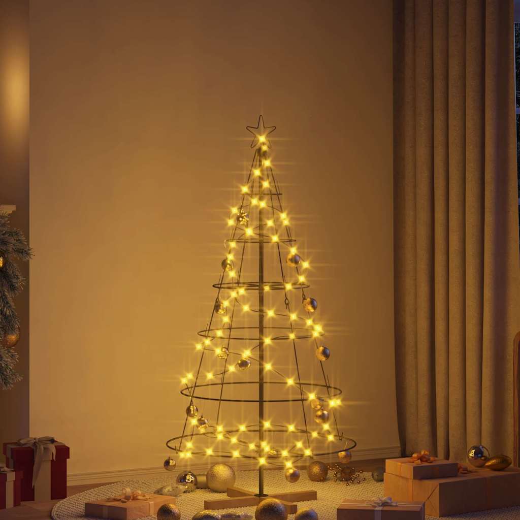 Arbre en cône de Noël avec support Noir 154 cm Acier - XIOS
