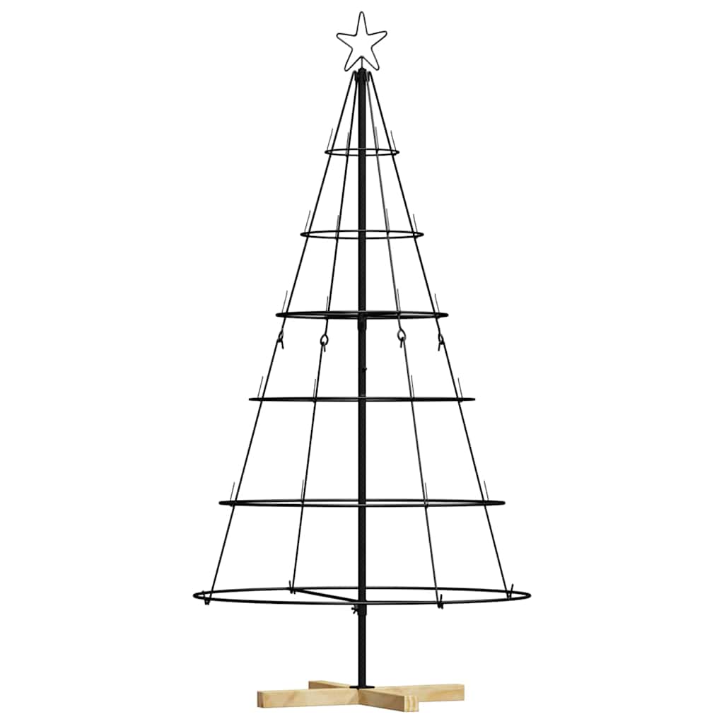 Arbre en cône de Noël avec support Noir 150 cm Acier - XIOS