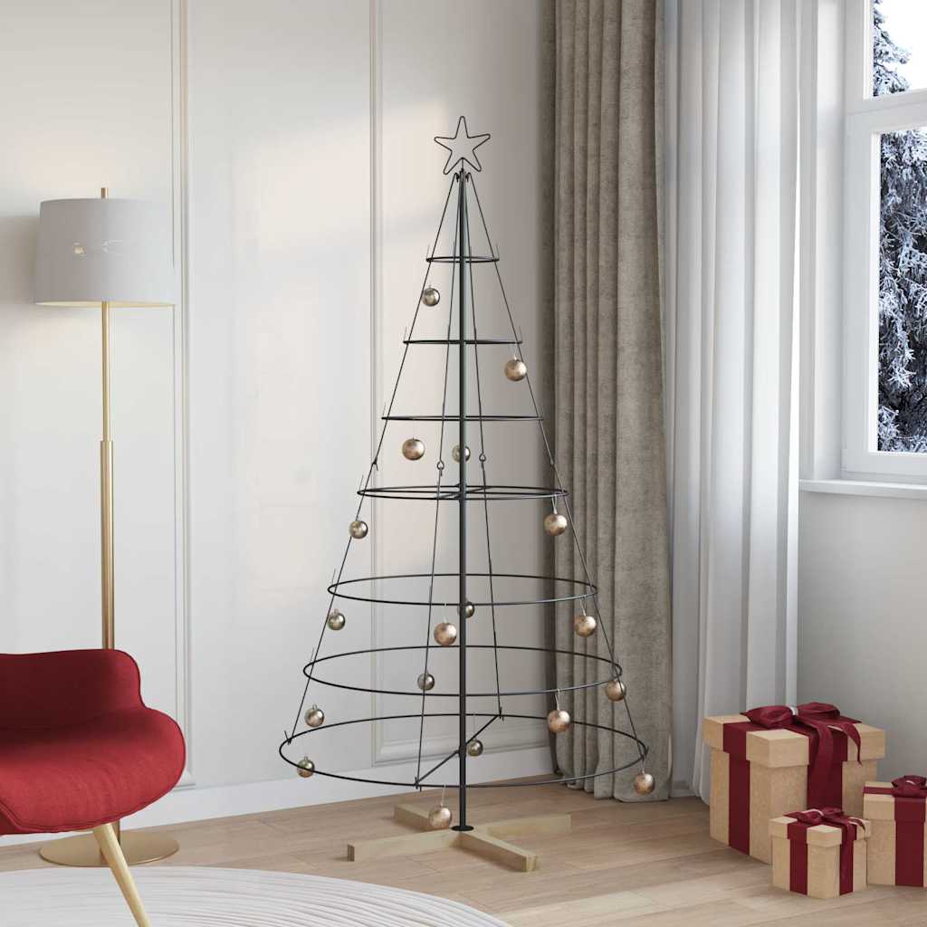 Arbre en cône de Noël avec support Noir 180 cm Acier - XIOS