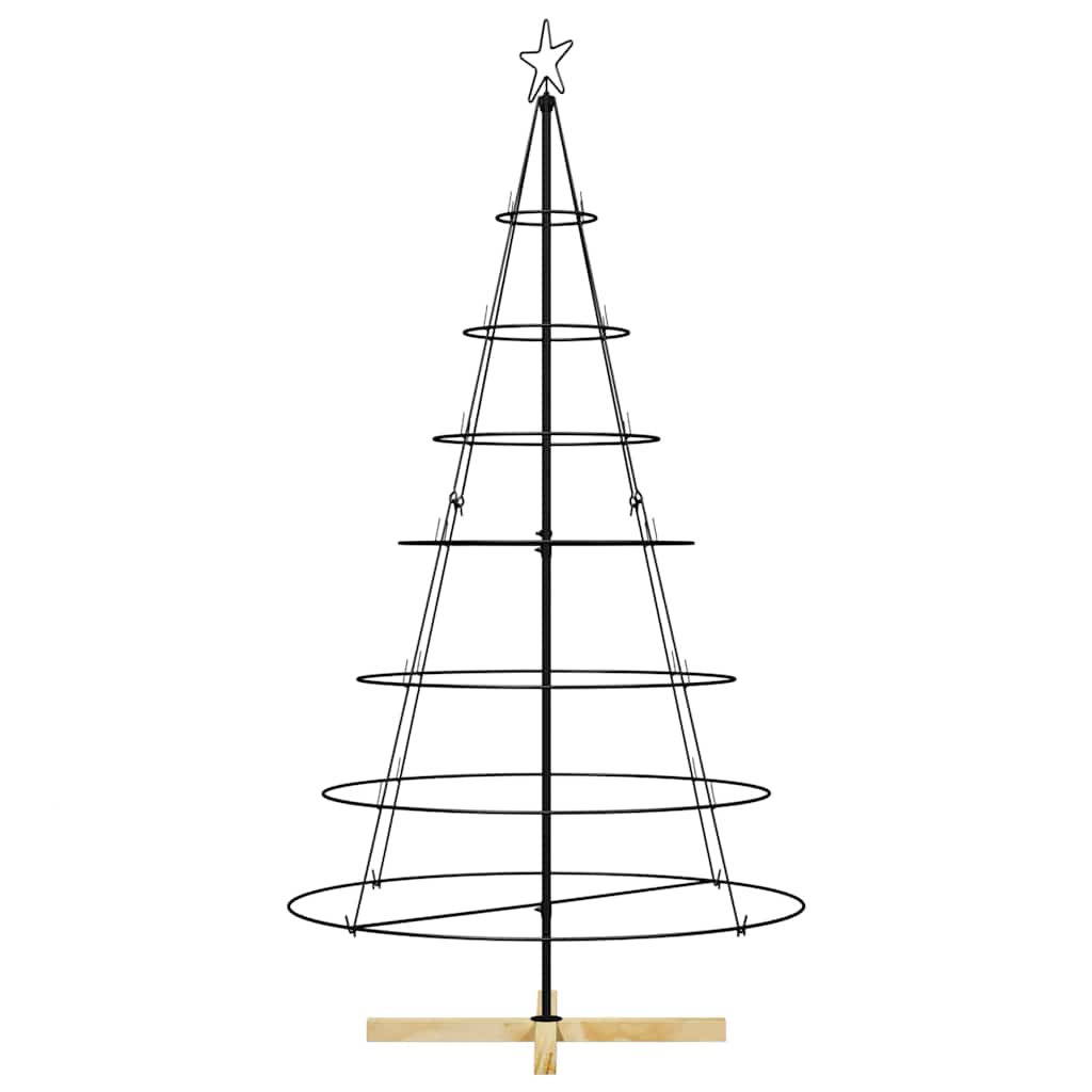 Arbre en cône de Noël avec support Noir 180 cm Acier - XIOS