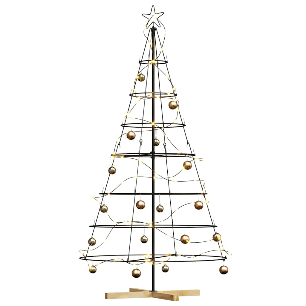 Arbre en cône de Noël avec support Noir 180 cm Acier - XIOS