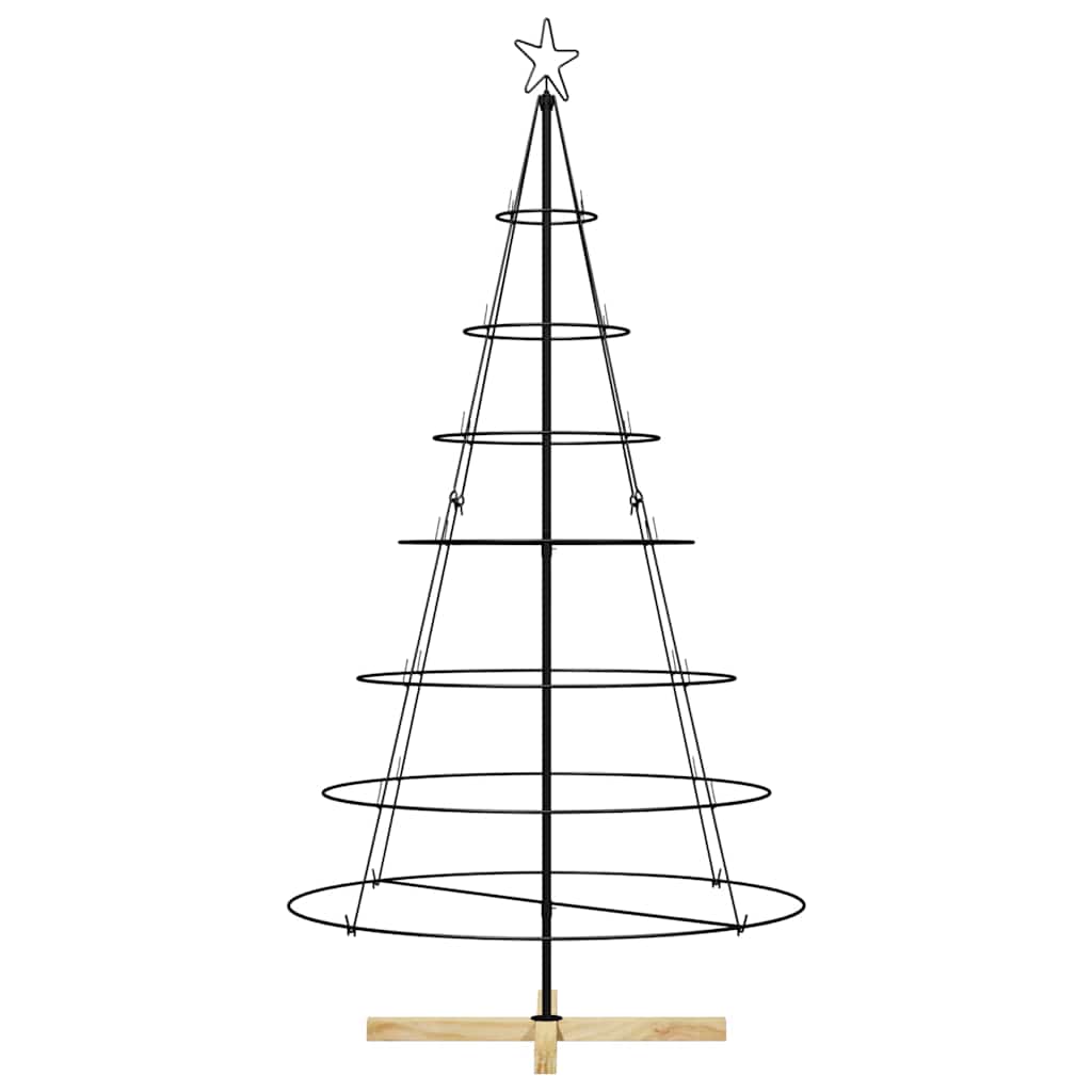 Arbre en cône de Noël avec support Noir 180 cm Acier - XIOS