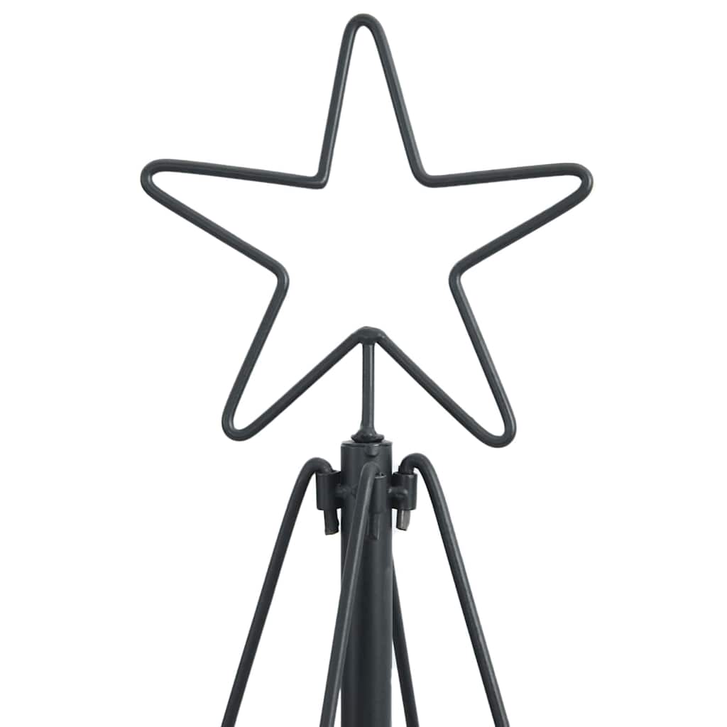 Arbre en cône de Noël avec support Noir 210 cm Acier - XIOS