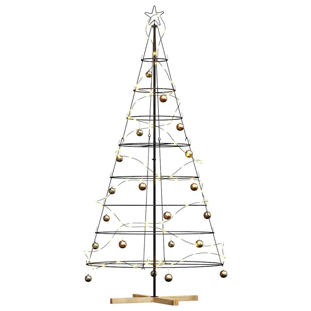 Arbre en cône de Noël avec support Noir 210 cm Acier - XIOS