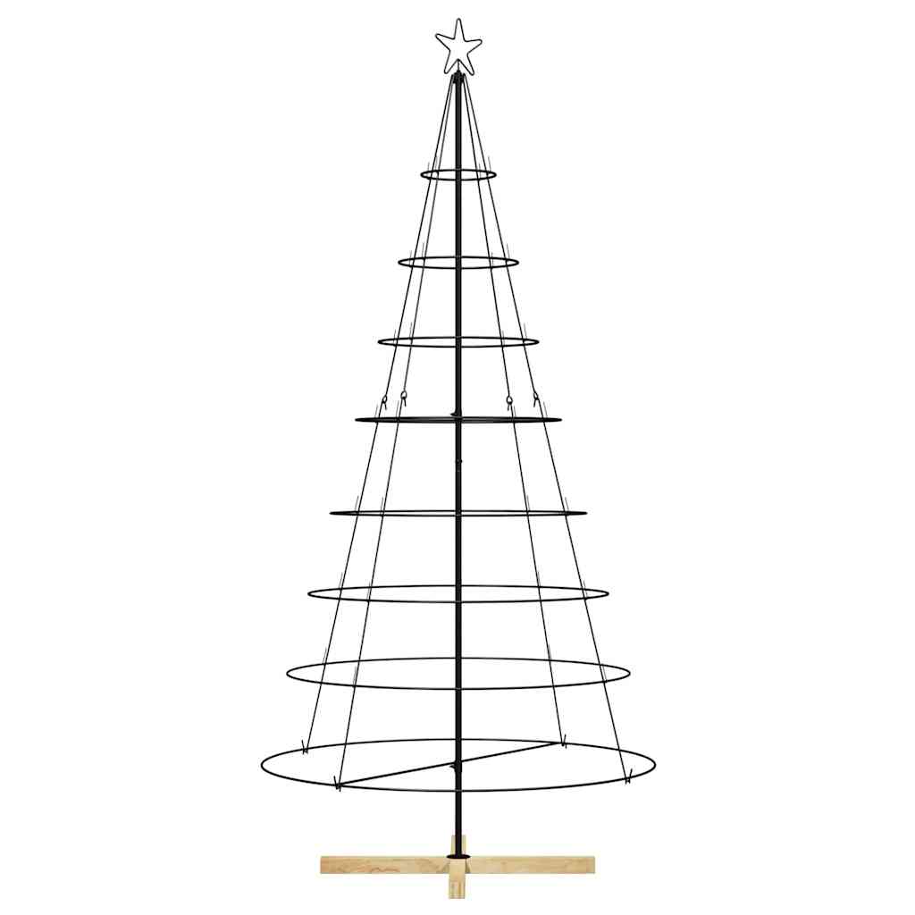 Arbre en cône de Noël avec support Noir 210 cm Acier - XIOS
