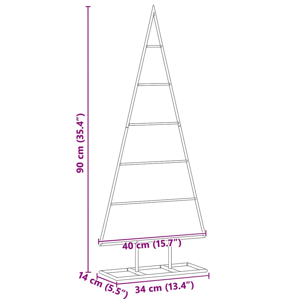 Arbre de Noël en métal Doré 90 cm Acier peint par poudre - XIOS