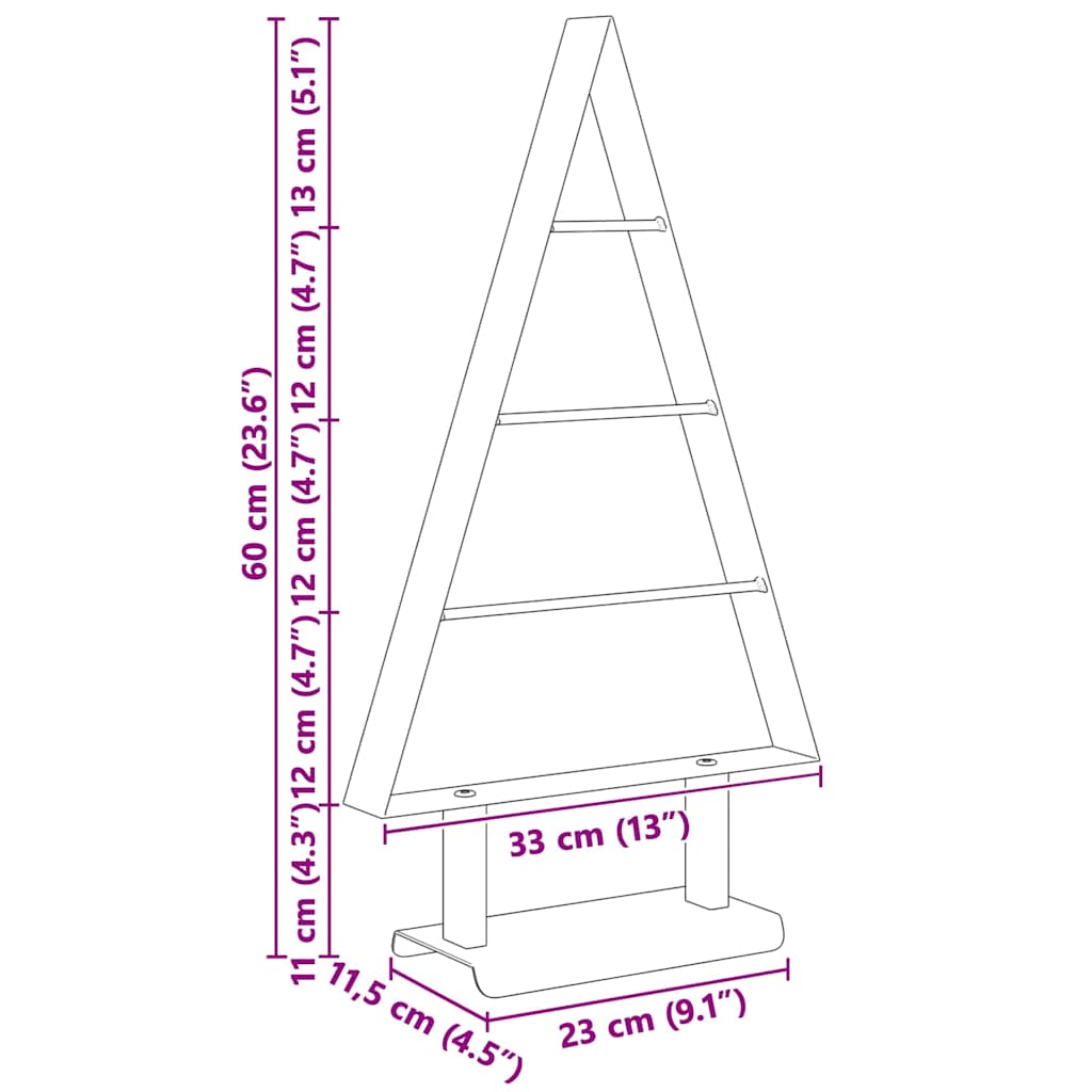 Arbre de Noël en métal avec support Noir 60 cm Acier - XIOS