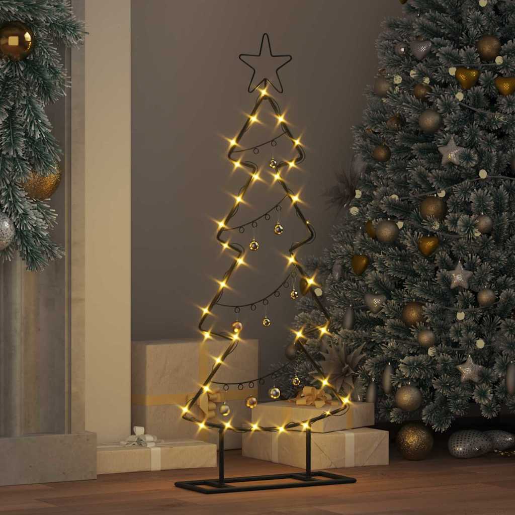 Arbre de Noël en métal avec support Noir 90 cm Acier - XIOS