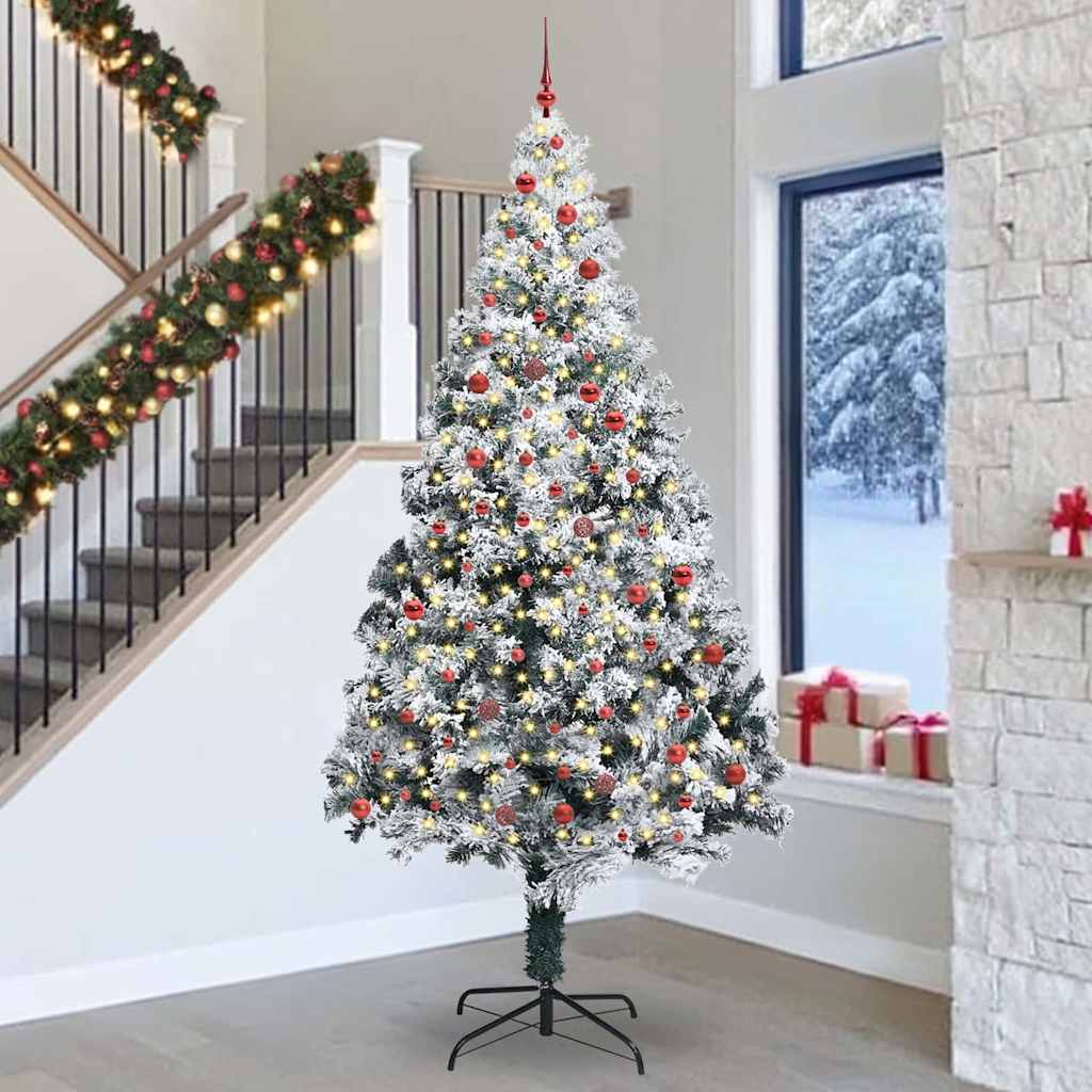 Sapin de Noël avec 300 LED avec support Blanc 300 cm PVC - XIOS
