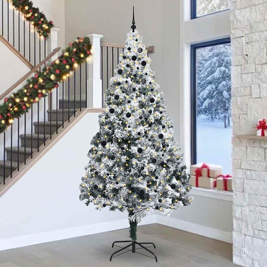 Sapin de Noël avec 300 LED avec support Blanc 300 cm PVC - XIOS