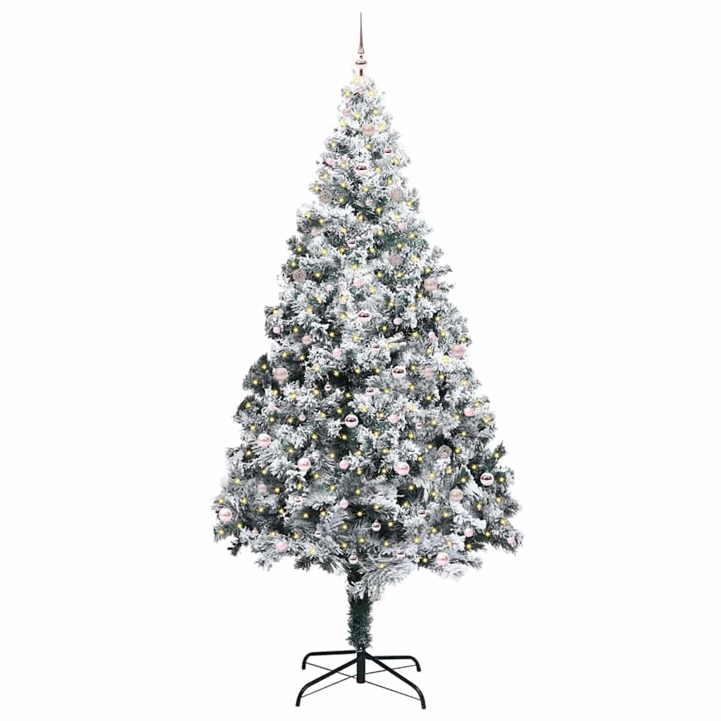 Sapin de Noël avec 300 LED avec support Blanc 300 cm PVC - XIOS