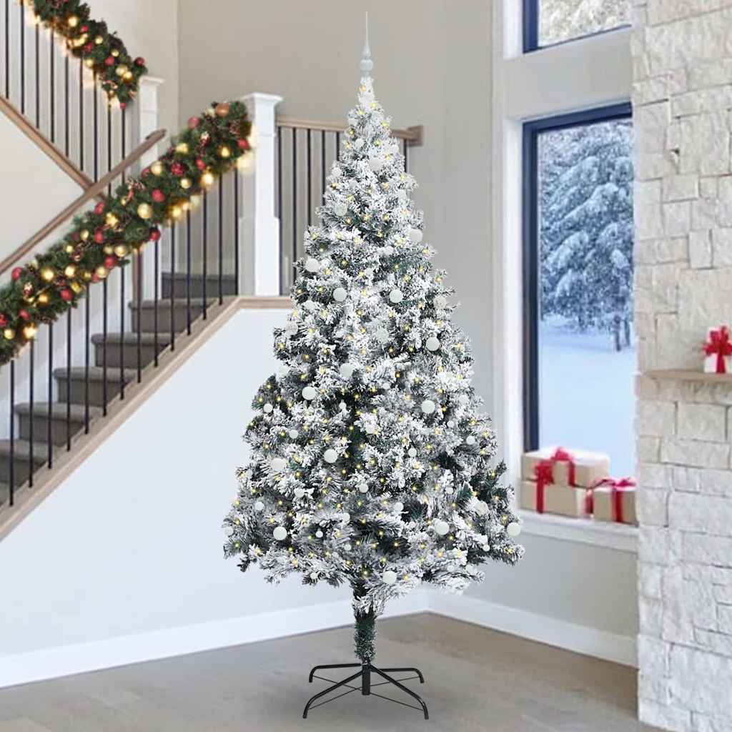 Sapin de Noël avec 300 LED avec support Blanc 300 cm PVC - XIOS