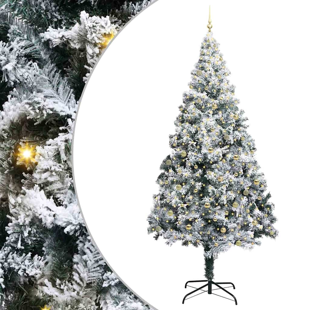 Sapin de Noël avec 300 LED avec support Blanc 300 cm PVC - XIOS