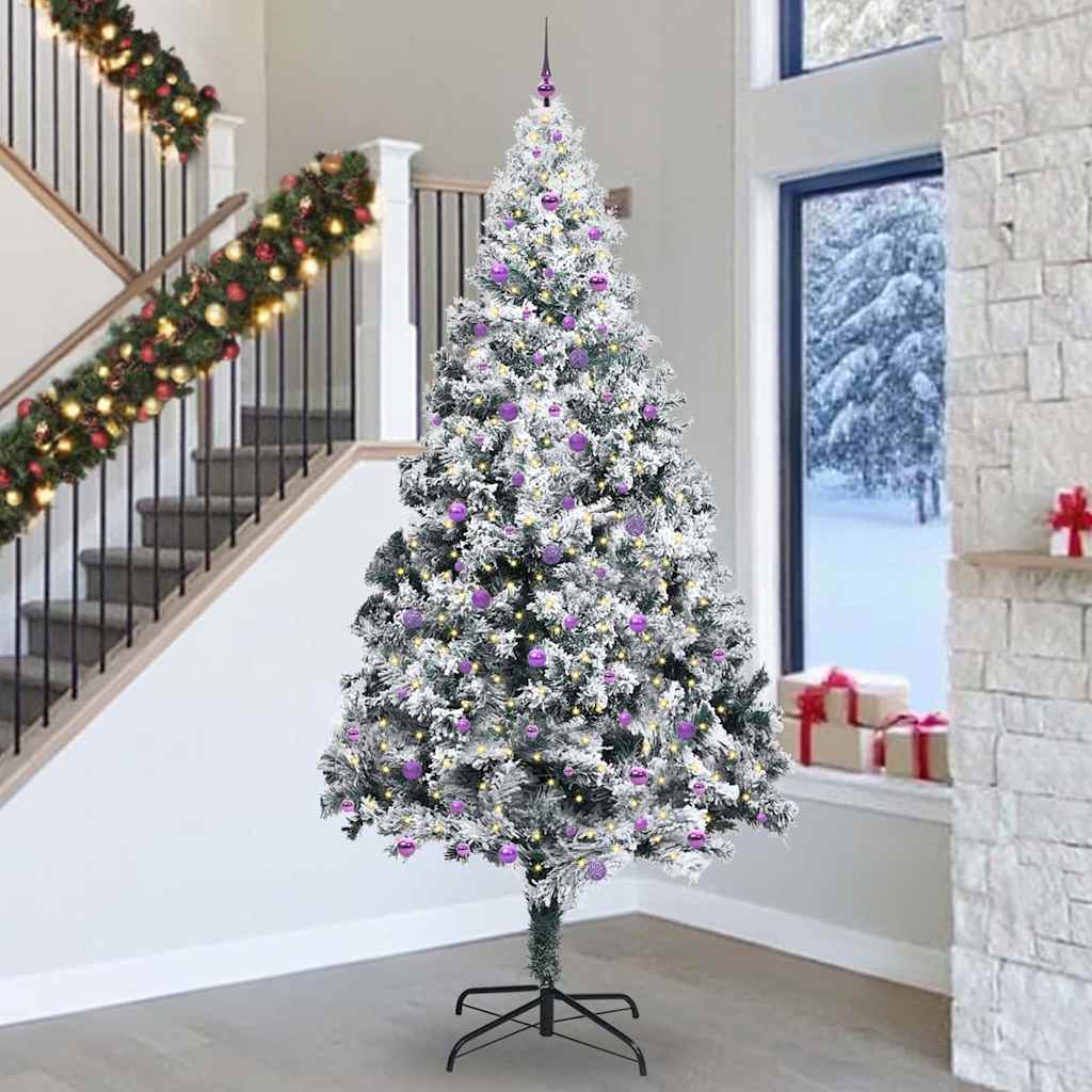Sapin de Noël avec 300 LED avec support Blanc 300 cm PVC - XIOS