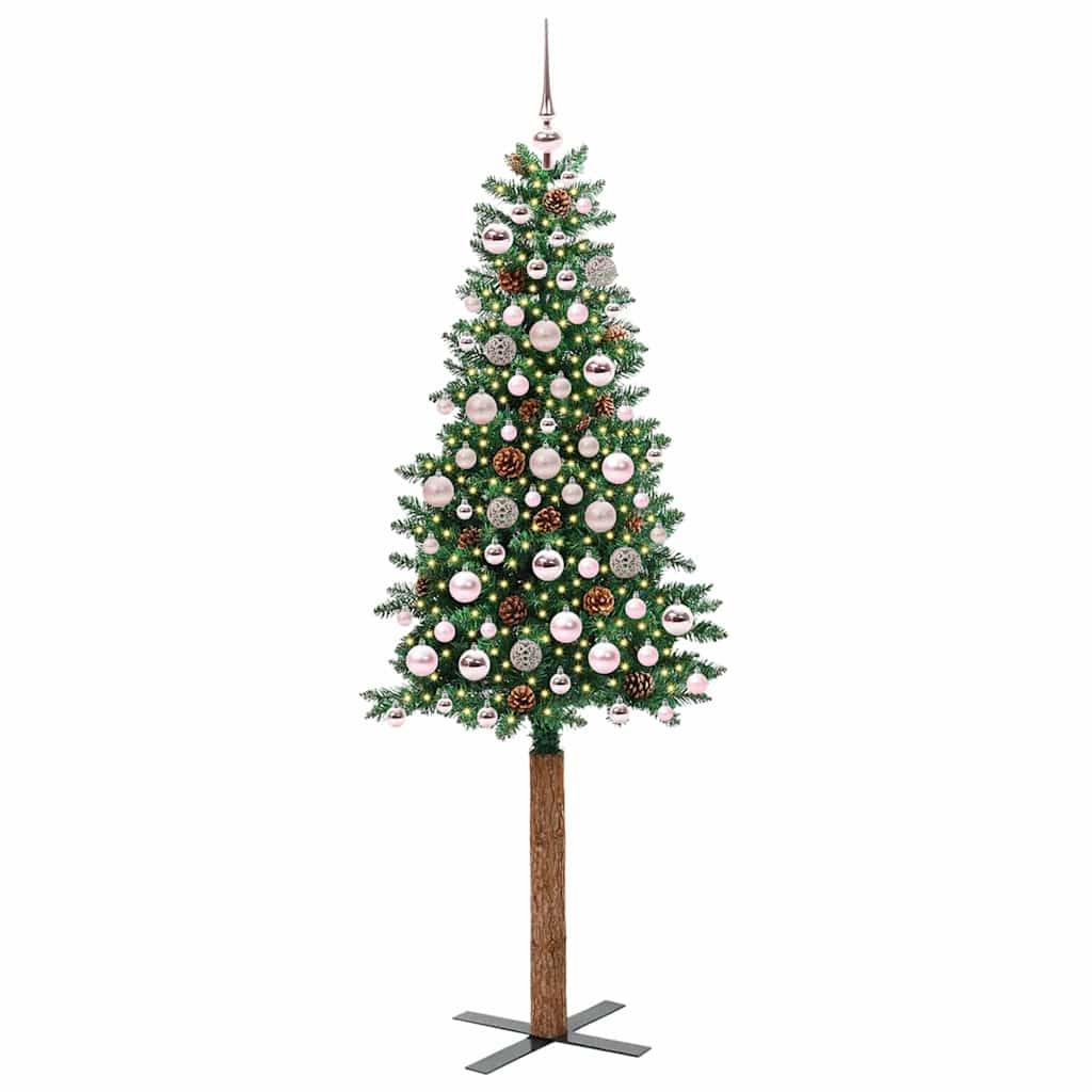 Sapin de Noël mince Vert 180 cm PVC et bois de pin massif - XIOS