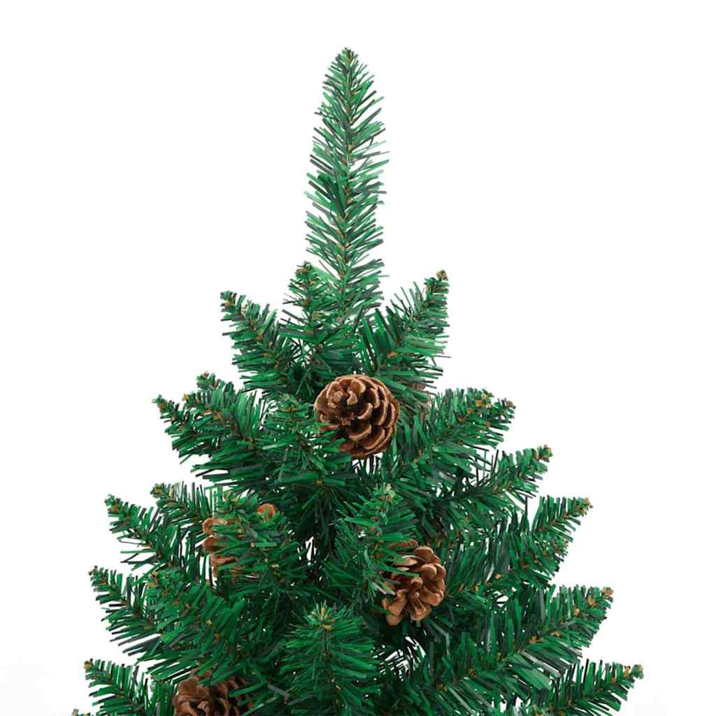 Sapin de Noël mince Vert 210 cm PVC et bois de pin massif - XIOS