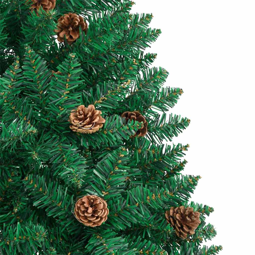 Sapin de Noël mince Vert 210 cm PVC et bois de pin massif - XIOS
