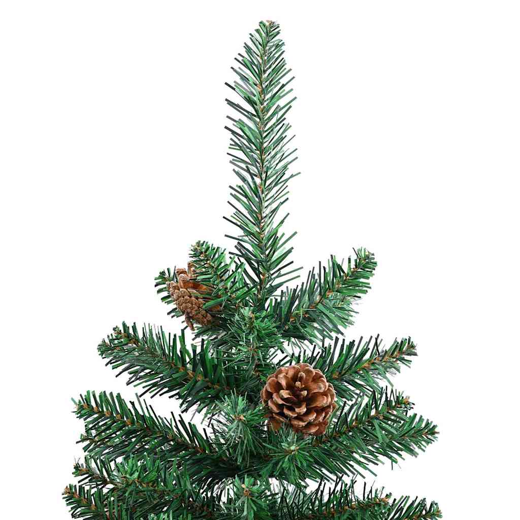 Sapin de Noël mince Vert 210 cm PVC et bois de pin massif - XIOS