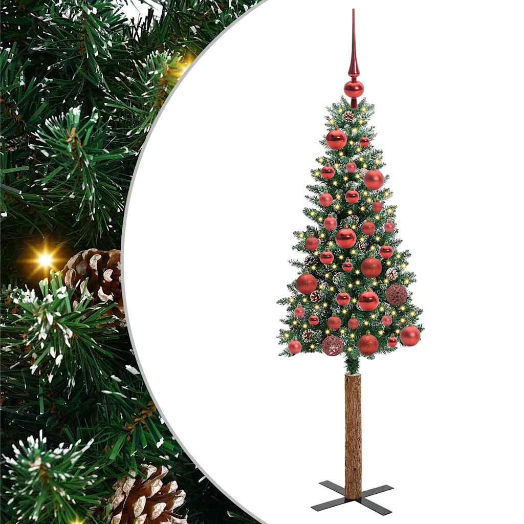 Sapin de Noël mince avec 150 LED Vert et blanc 150 cm - XIOS