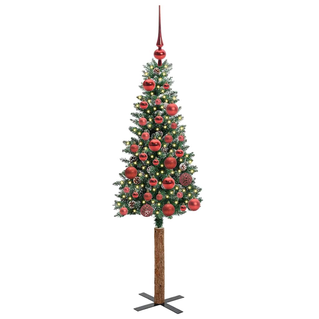 Sapin de Noël mince avec 150 LED Vert et blanc 150 cm - XIOS