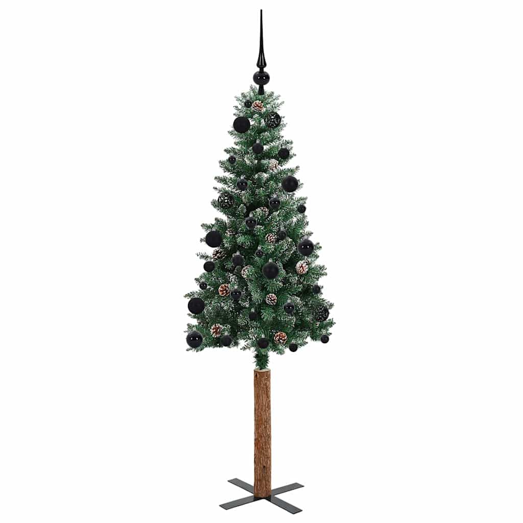 Sapin de Noël mince Vert 150 cm PVC et bois de pin massif - XIOS