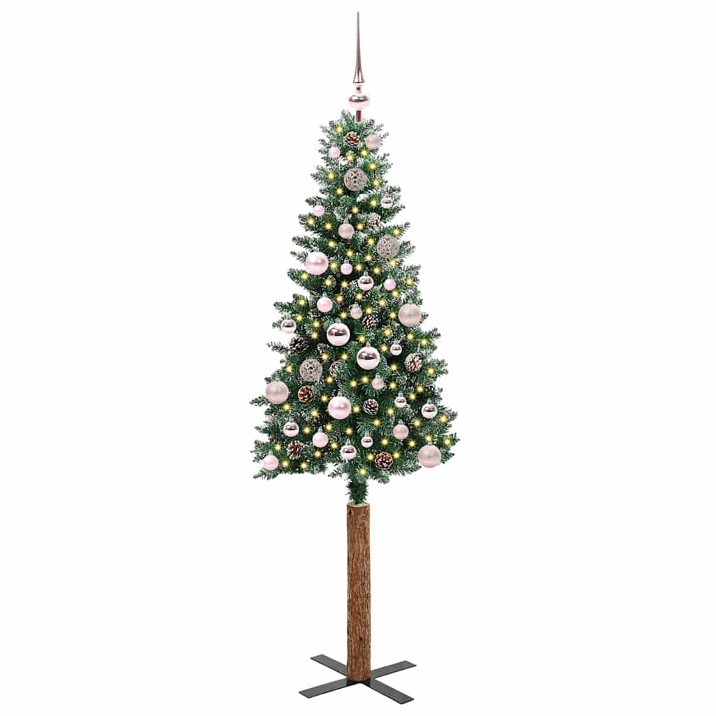 Sapin de Noël mince Vert 150 cm PVC et bois de pin massif - XIOS