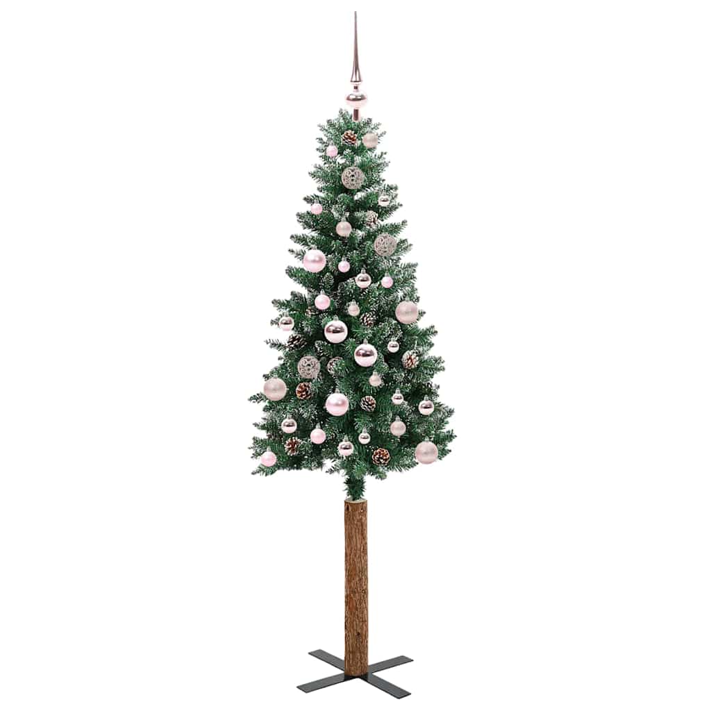 Sapin de Noël mince Vert 150 cm PVC et bois de pin massif - XIOS
