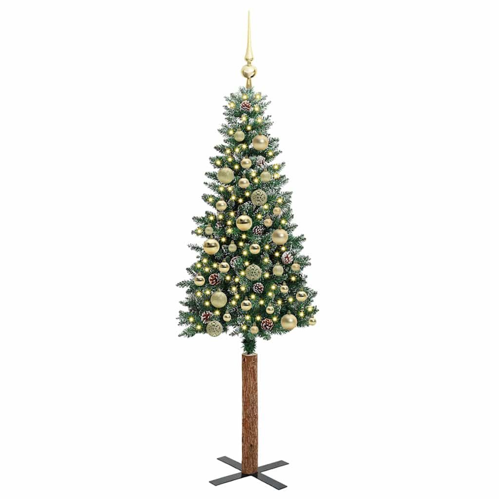 Sapin de Noël mince avec 150 LED Vert et blanc 150 cm - XIOS
