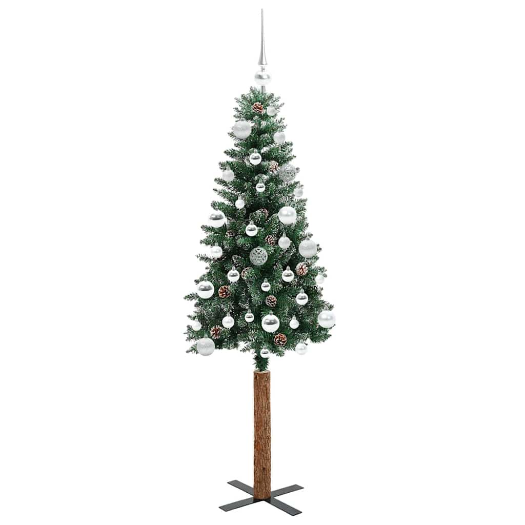 Sapin de Noël mince Vert 150 cm PVC et bois de pin massif - XIOS
