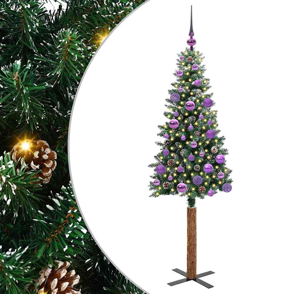 Sapin de Noël mince avec 150 LED Vert et blanc 150 cm - XIOS