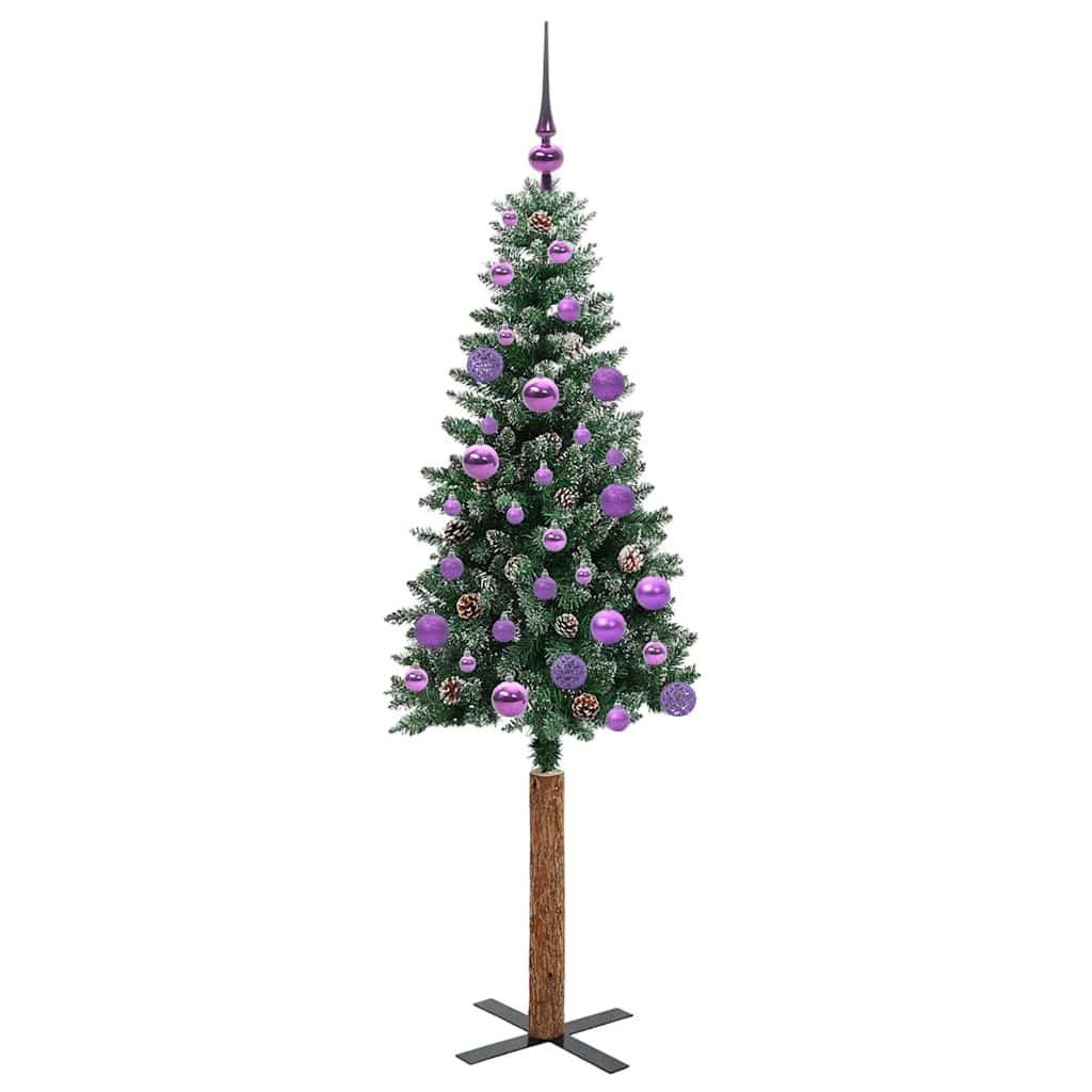 Sapin de Noël mince avec 150 LED Vert et blanc 150 cm - XIOS