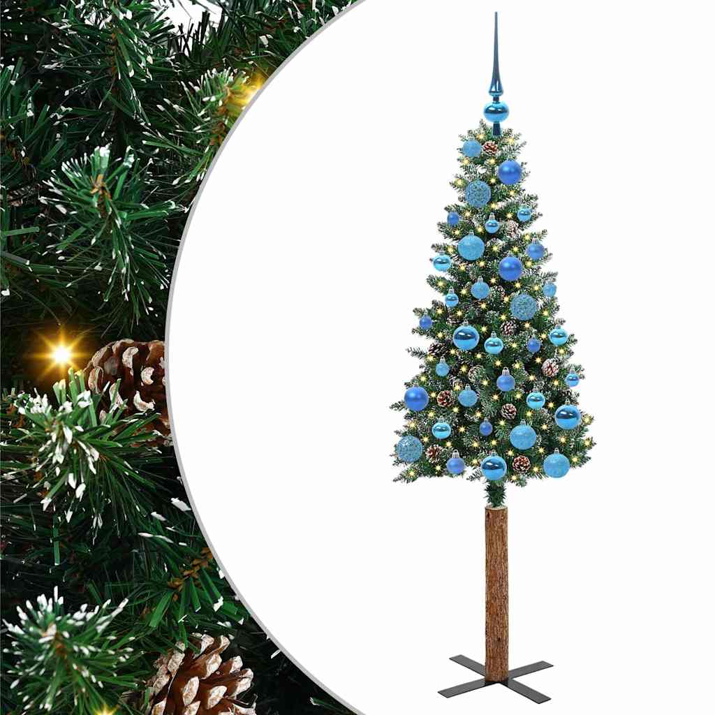 Sapin de Noël mince avec 150 LED Vert et blanc 150 cm - XIOS