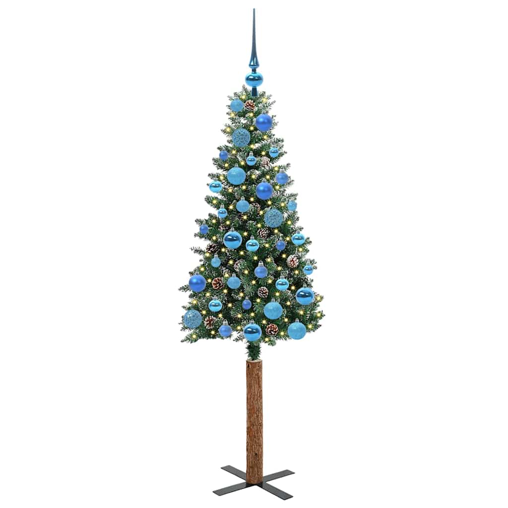 Sapin de Noël mince avec 150 LED Vert et blanc 150 cm - XIOS