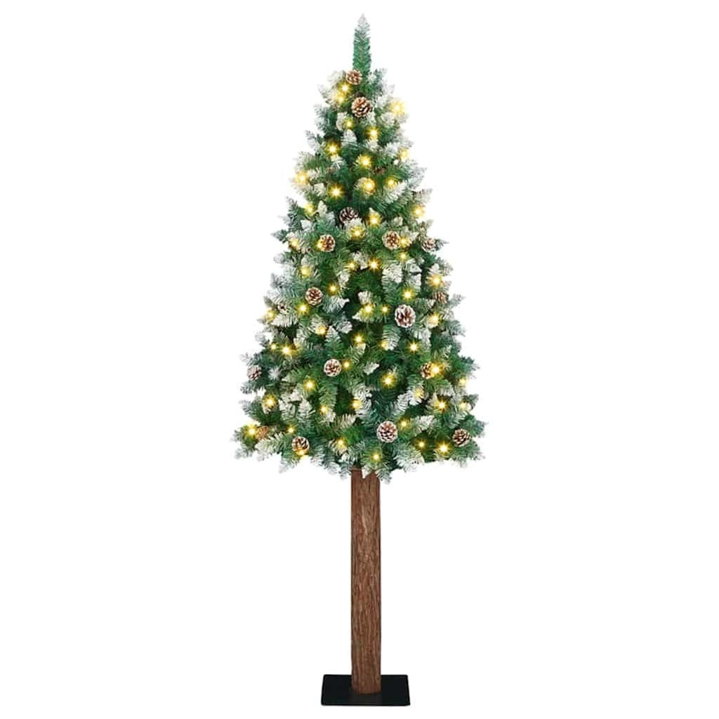 Sapin de Noël mince Vert 180 cm PVC et bois de pin massif - XIOS