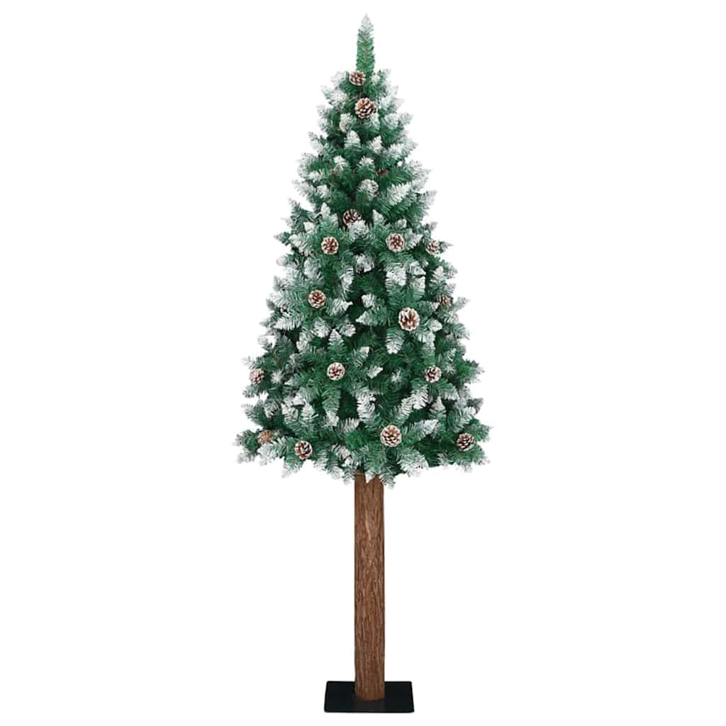 Sapin de Noël mince Vert 180 cm PVC et bois de pin massif - XIOS