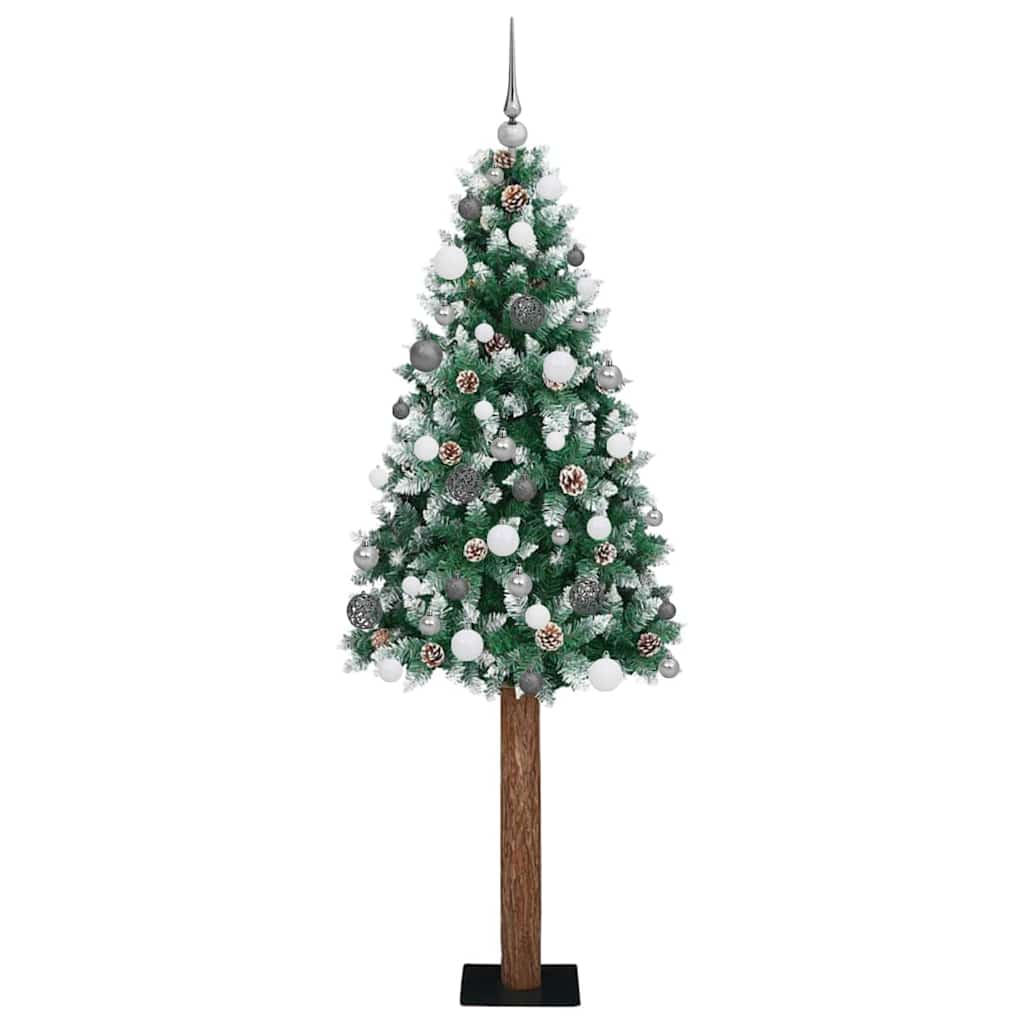 Sapin de Noël mince Vert 180 cm PVC et bois de pin massif - XIOS