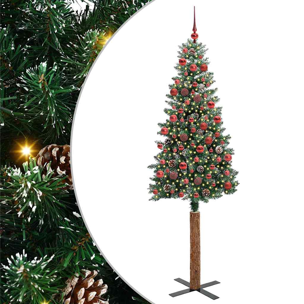 Sapin de Noël mince avec 300 LED Vert et blanc 180 cm - XIOS