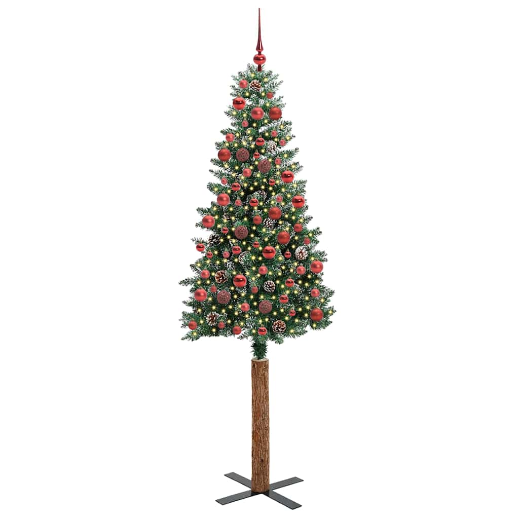 Sapin de Noël mince avec 300 LED Vert et blanc 180 cm - XIOS