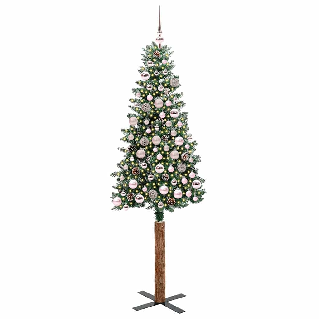 Sapin de Noël mince avec 300 LED Vert et blanc 180 cm - XIOS