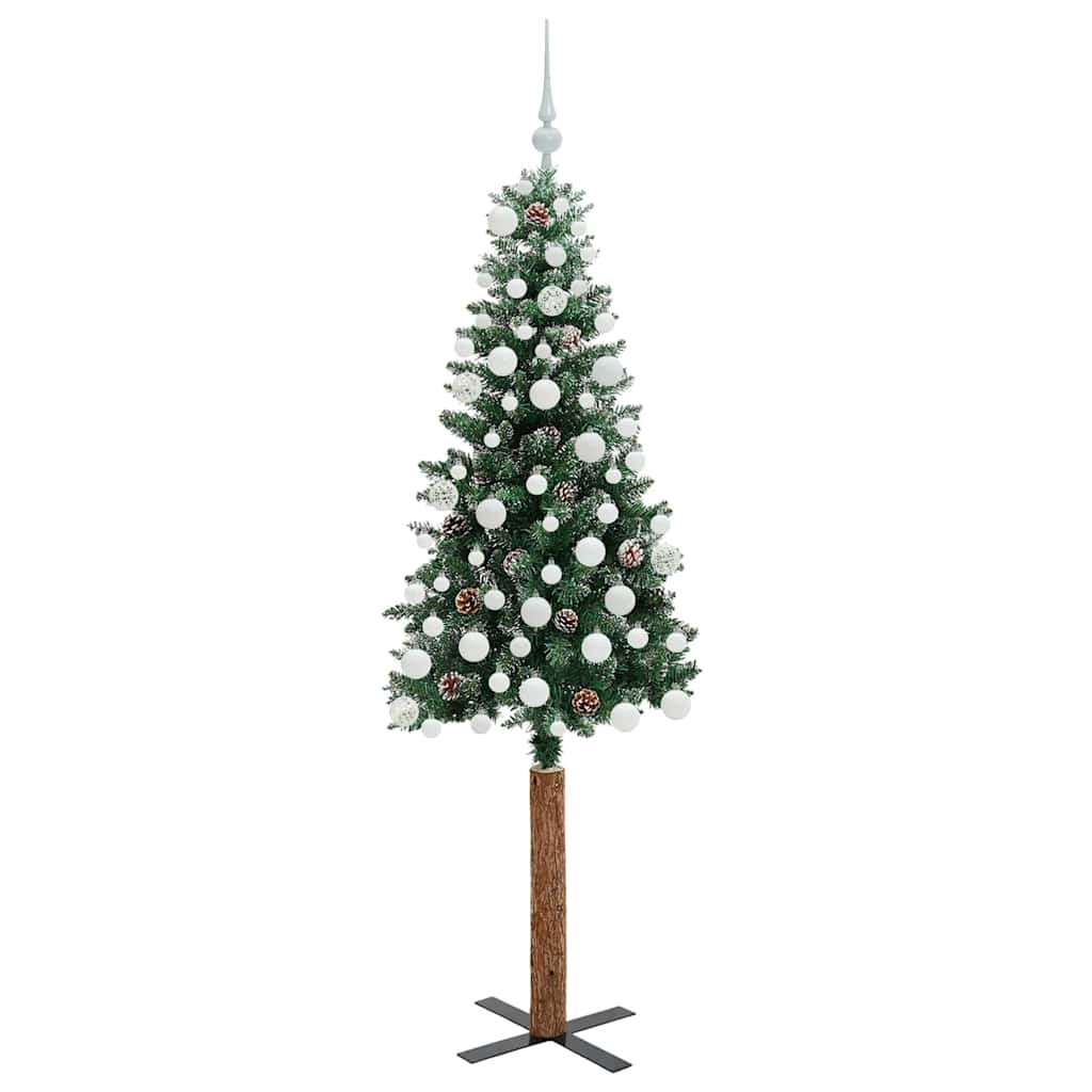 Sapin de Noël mince Vert 180 cm PVC et bois de pin massif - XIOS