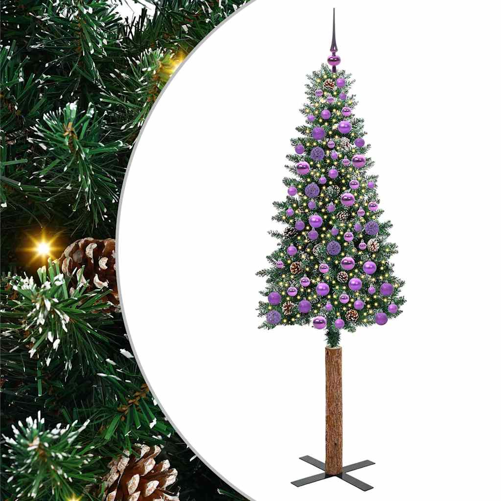 Sapin de Noël mince avec 300 LED Vert et blanc 180 cm - XIOS