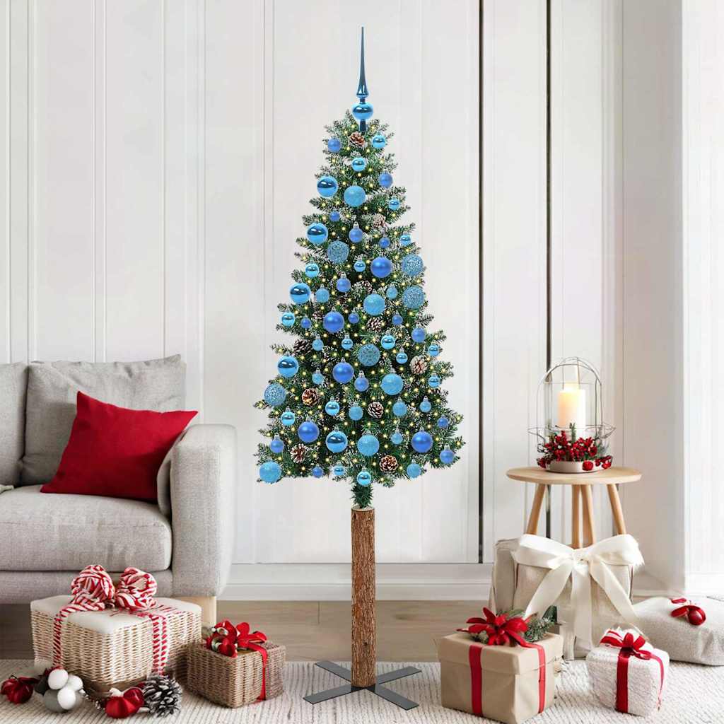 Sapin de Noël mince avec 300 LED Vert et blanc 180 cm - XIOS