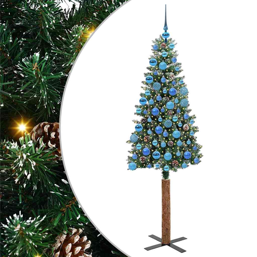 Sapin de Noël mince avec 300 LED Vert et blanc 180 cm - XIOS