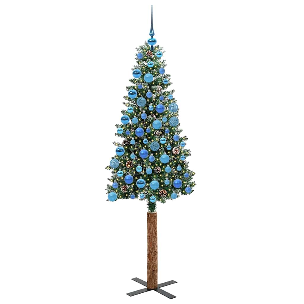 Sapin de Noël mince avec 300 LED Vert et blanc 180 cm - XIOS