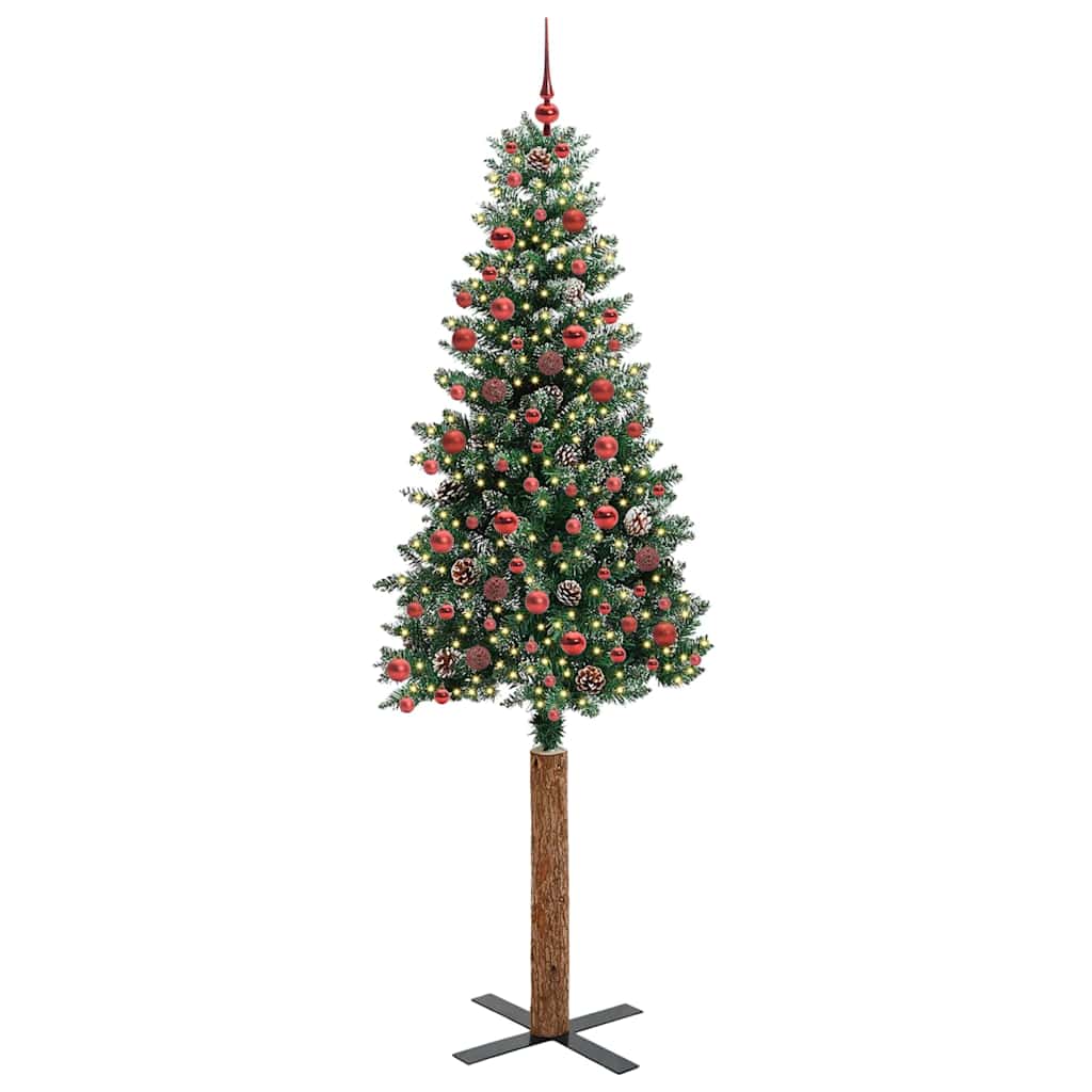 Sapin de Noël mince avec 300 LED Vert et blanc 210 cm - XIOS