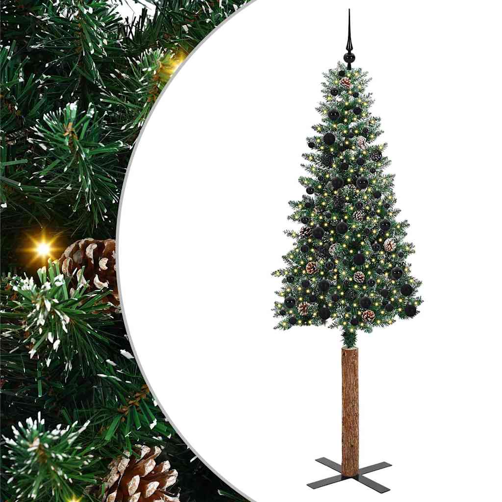 Sapin de Noël mince avec 300 LED Vert et blanc 210 cm - XIOS