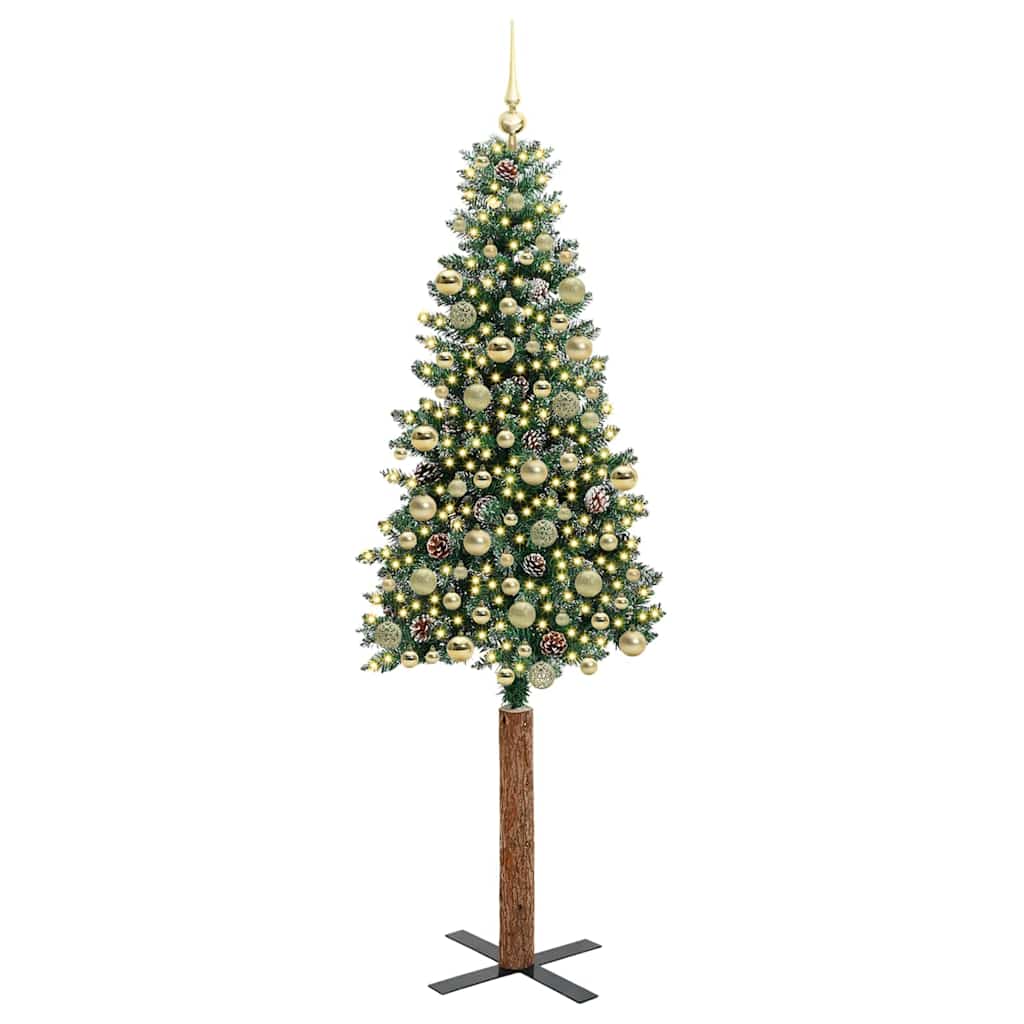 Sapin de Noël mince avec 300 LED Vert et blanc 210 cm - XIOS