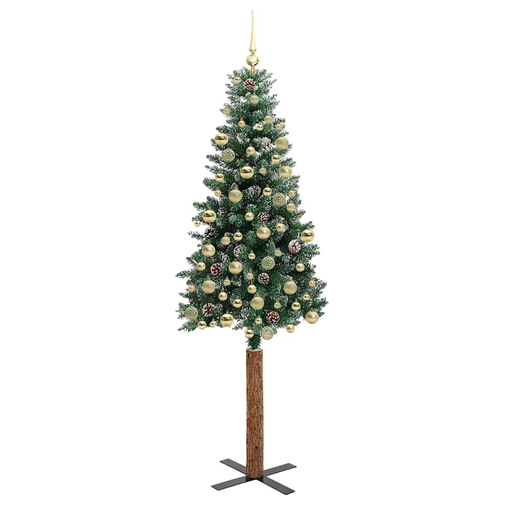 Sapin de Noël mince avec 300 LED Vert et blanc 210 cm - XIOS