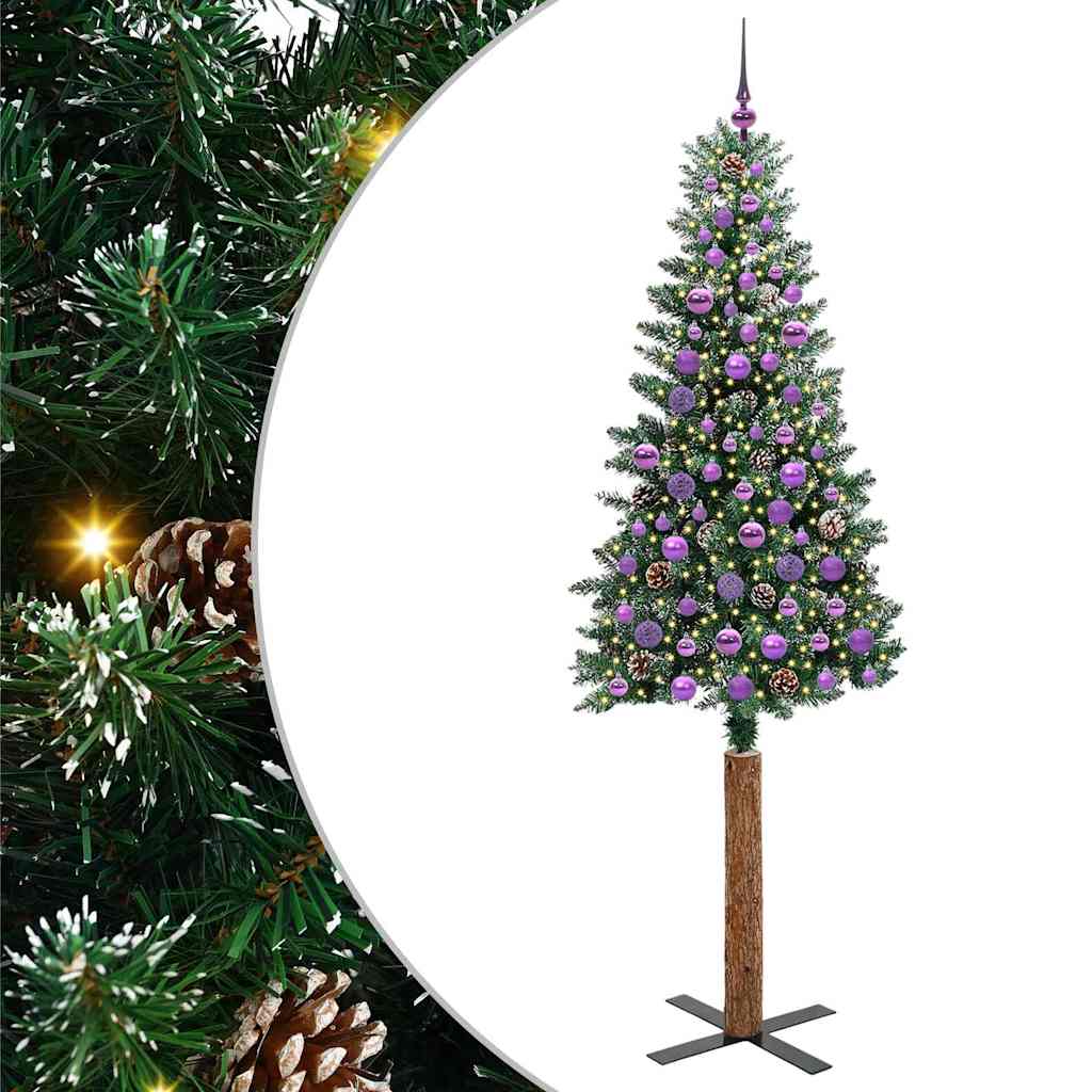 Sapin de Noël mince avec 300 LED Vert et blanc 210 cm - XIOS